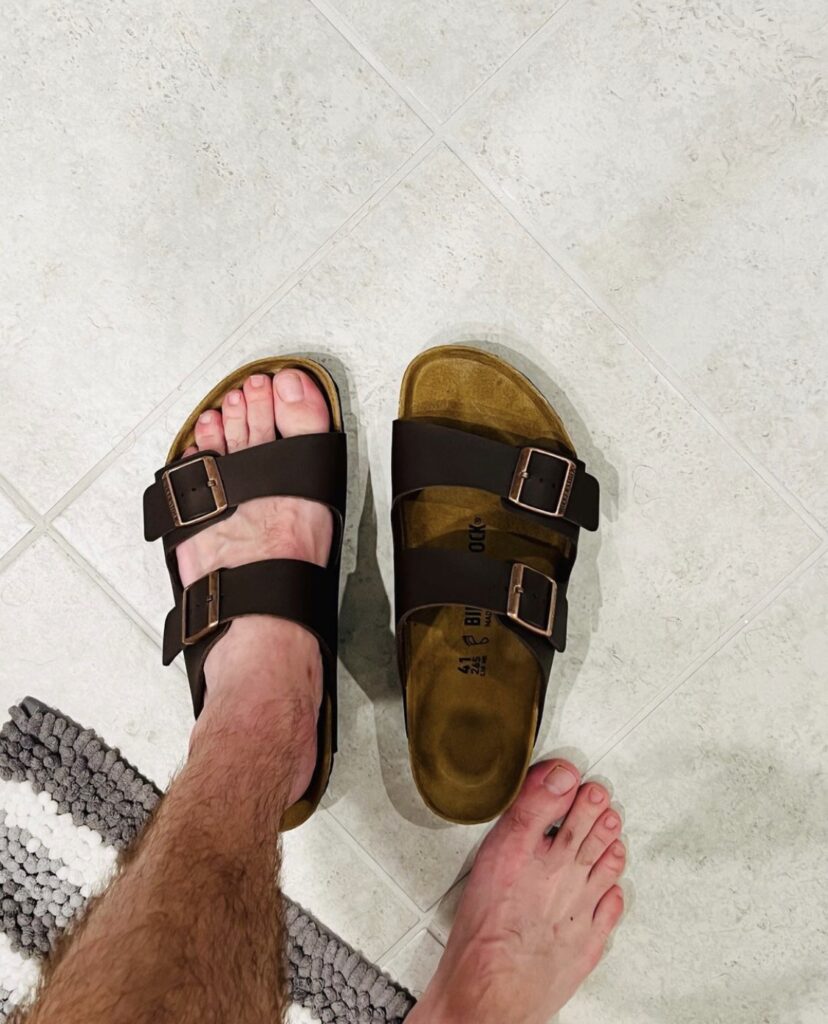 Scfeetsneaks barefoot in and out of Birkenstocks Male Feet Blog